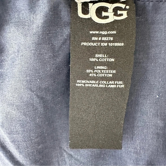 UGG Jeans Jacket Size Small Cotton Removable Shearling Lamb Fur Collar Preppy - Picture 5 of 14